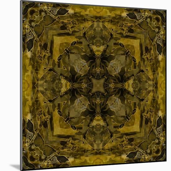 Art Nouveau Colorful Ornamental Vintage Pattern in Gold and Green Colors-Irina QQQ-Mounted Art Print