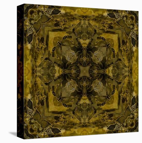 Art Nouveau Colorful Ornamental Vintage Pattern in Gold and Green Colors-Irina QQQ-Stretched Canvas