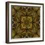 Art Nouveau Colorful Ornamental Vintage Pattern in Gold and Green Colors-Irina QQQ-Framed Art Print