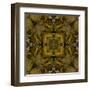 Art Nouveau Colorful Ornamental Vintage Pattern in Gold and Green Colors-Irina QQQ-Framed Art Print