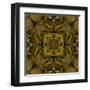 Art Nouveau Colorful Ornamental Vintage Pattern in Gold and Green Colors-Irina QQQ-Framed Art Print