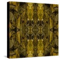 Art Nouveau Colorful Ornamental Vintage Pattern in Gold and Green Colors-Irina QQQ-Stretched Canvas