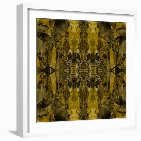 Art Nouveau Colorful Ornamental Vintage Pattern in Gold and Green Colors-Irina QQQ-Framed Art Print