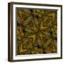 Art Nouveau Colorful Ornamental Vintage Pattern in Gold and Green Colors-Irina QQQ-Framed Art Print