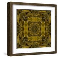 Art Nouveau Colorful Ornamental Vintage Pattern in Gold and Green Colors-Irina QQQ-Framed Art Print