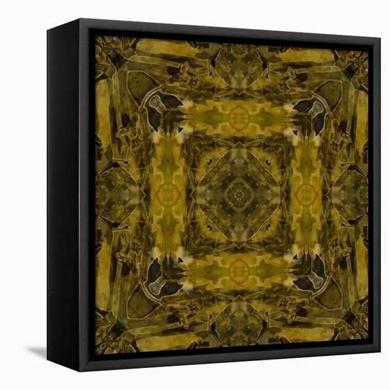 Art Nouveau Colorful Ornamental Vintage Pattern in Gold and Green Colors-Irina QQQ-Framed Stretched Canvas