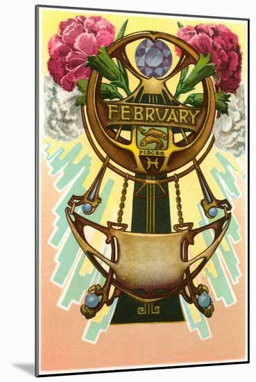 Art Nouveau February, Pisces-null-Mounted Art Print