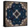 Art Nouveau Geometric Ornamental Vintage Pattern in Beige and Blue Colors-Irina QQQ-Framed Stretched Canvas