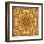 Art Nouveau Geometric Ornamental Vintage Pattern in Beige and Brown Colors-Irina QQQ-Framed Art Print