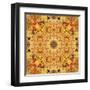 Art Nouveau Geometric Ornamental Vintage Pattern in Beige and Brown Colors-Irina QQQ-Framed Art Print