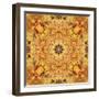 Art Nouveau Geometric Ornamental Vintage Pattern in Beige and Brown Colors-Irina QQQ-Framed Premium Giclee Print