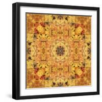 Art Nouveau Geometric Ornamental Vintage Pattern in Beige and Brown Colors-Irina QQQ-Framed Premium Giclee Print