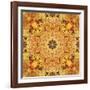 Art Nouveau Geometric Ornamental Vintage Pattern in Beige and Brown Colors-Irina QQQ-Framed Art Print