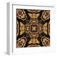 Art Nouveau Geometric Ornamental Vintage Pattern in Beige and Brown Colors-Irina QQQ-Framed Art Print