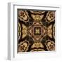 Art Nouveau Geometric Ornamental Vintage Pattern in Beige and Brown Colors-Irina QQQ-Framed Art Print