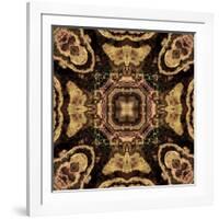 Art Nouveau Geometric Ornamental Vintage Pattern in Beige and Brown Colors-Irina QQQ-Framed Art Print