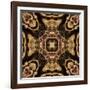 Art Nouveau Geometric Ornamental Vintage Pattern in Beige and Brown Colors-Irina QQQ-Framed Art Print