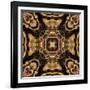 Art Nouveau Geometric Ornamental Vintage Pattern in Beige and Brown Colors-Irina QQQ-Framed Art Print