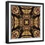 Art Nouveau Geometric Ornamental Vintage Pattern in Beige and Brown Colors-Irina QQQ-Framed Art Print