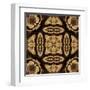 Art Nouveau Geometric Ornamental Vintage Pattern in Beige and Brown Colors-Irina QQQ-Framed Art Print