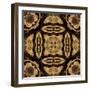 Art Nouveau Geometric Ornamental Vintage Pattern in Beige and Brown Colors-Irina QQQ-Framed Art Print