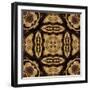 Art Nouveau Geometric Ornamental Vintage Pattern in Beige and Brown Colors-Irina QQQ-Framed Art Print