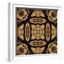 Art Nouveau Geometric Ornamental Vintage Pattern in Beige and Brown Colors-Irina QQQ-Framed Art Print