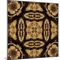 Art Nouveau Geometric Ornamental Vintage Pattern in Beige and Brown Colors-Irina QQQ-Mounted Art Print