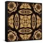 Art Nouveau Geometric Ornamental Vintage Pattern in Beige and Brown Colors-Irina QQQ-Framed Stretched Canvas