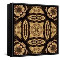 Art Nouveau Geometric Ornamental Vintage Pattern in Beige and Brown Colors-Irina QQQ-Framed Stretched Canvas