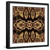 Art Nouveau Geometric Ornamental Vintage Pattern in Beige and Brown Colors-Irina QQQ-Framed Art Print