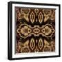 Art Nouveau Geometric Ornamental Vintage Pattern in Beige and Brown Colors-Irina QQQ-Framed Art Print