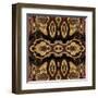 Art Nouveau Geometric Ornamental Vintage Pattern in Beige and Brown Colors-Irina QQQ-Framed Art Print