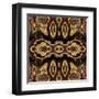 Art Nouveau Geometric Ornamental Vintage Pattern in Beige and Brown Colors-Irina QQQ-Framed Art Print