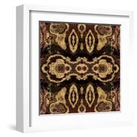 Art Nouveau Geometric Ornamental Vintage Pattern in Beige and Brown Colors-Irina QQQ-Framed Art Print