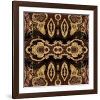 Art Nouveau Geometric Ornamental Vintage Pattern in Beige and Brown Colors-Irina QQQ-Framed Art Print