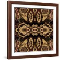 Art Nouveau Geometric Ornamental Vintage Pattern in Beige and Brown Colors-Irina QQQ-Framed Art Print