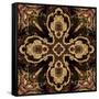 Art Nouveau Geometric Ornamental Vintage Pattern in Beige and Brown Colors-Irina QQQ-Framed Stretched Canvas