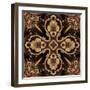 Art Nouveau Geometric Ornamental Vintage Pattern in Beige and Brown Colors-Irina QQQ-Framed Art Print