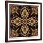 Art Nouveau Geometric Ornamental Vintage Pattern in Beige and Brown Colors-Irina QQQ-Framed Art Print