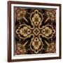 Art Nouveau Geometric Ornamental Vintage Pattern in Beige and Brown Colors-Irina QQQ-Framed Art Print