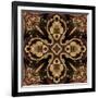 Art Nouveau Geometric Ornamental Vintage Pattern in Beige and Brown Colors-Irina QQQ-Framed Art Print