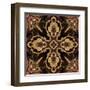 Art Nouveau Geometric Ornamental Vintage Pattern in Beige and Brown Colors-Irina QQQ-Framed Art Print