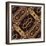 Art Nouveau Geometric Ornamental Vintage Pattern in Beige and Brown Colors-Irina QQQ-Framed Art Print