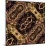 Art Nouveau Geometric Ornamental Vintage Pattern in Beige and Brown Colors-Irina QQQ-Mounted Art Print
