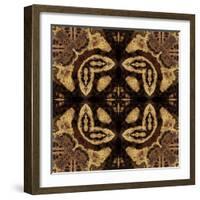 Art Nouveau Geometric Ornamental Vintage Pattern in Beige and Brown Colors-Irina QQQ-Framed Art Print