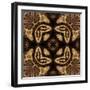 Art Nouveau Geometric Ornamental Vintage Pattern in Beige and Brown Colors-Irina QQQ-Framed Art Print