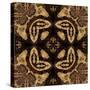 Art Nouveau Geometric Ornamental Vintage Pattern in Beige and Brown Colors-Irina QQQ-Stretched Canvas