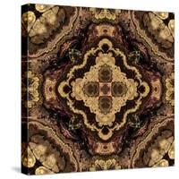 Art Nouveau Geometric Ornamental Vintage Pattern in Beige and Brown Colors-Irina QQQ-Stretched Canvas