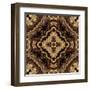 Art Nouveau Geometric Ornamental Vintage Pattern in Beige and Brown Colors-Irina QQQ-Framed Art Print